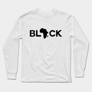 Black with African map print Long Sleeve T-Shirt